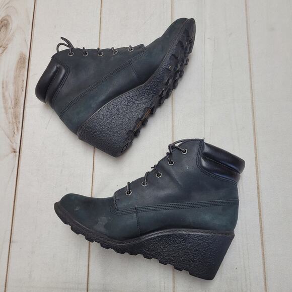 Timberland earthkeepers amston black nubuck wedge wedges boots - Picture 4 of 10
